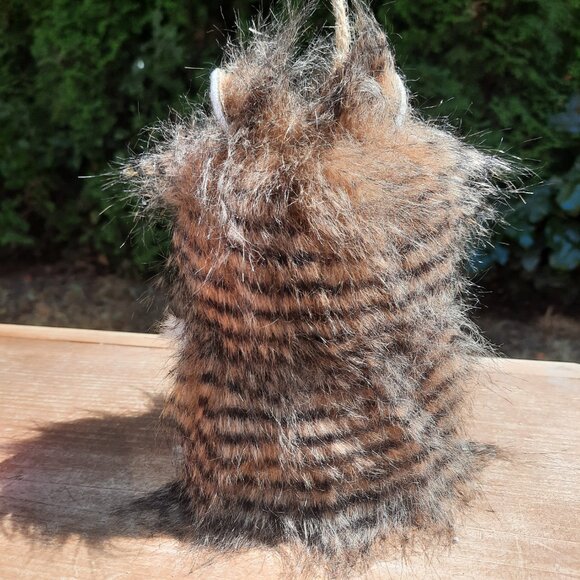 Brown Furry 7" Owl Ornament Ugly Lightweight Decoration - Picture 2 of 5